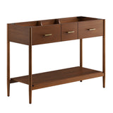 Quill 48" Double Sink Compatible Bathroom Vanity Cabinet (Sink Basin Not Included) in Walnut