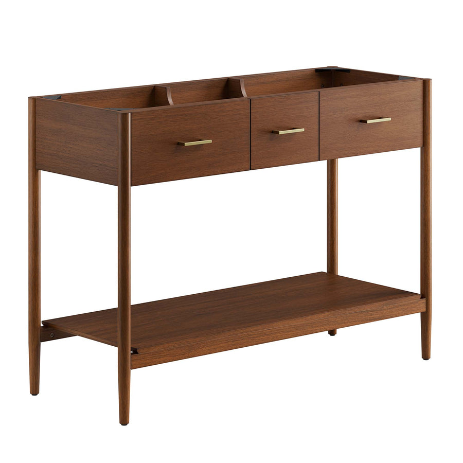 Quill 48" Double Sink Compatible Bathroom Vanity Cabinet (Sink Basin Not Included) in Walnut