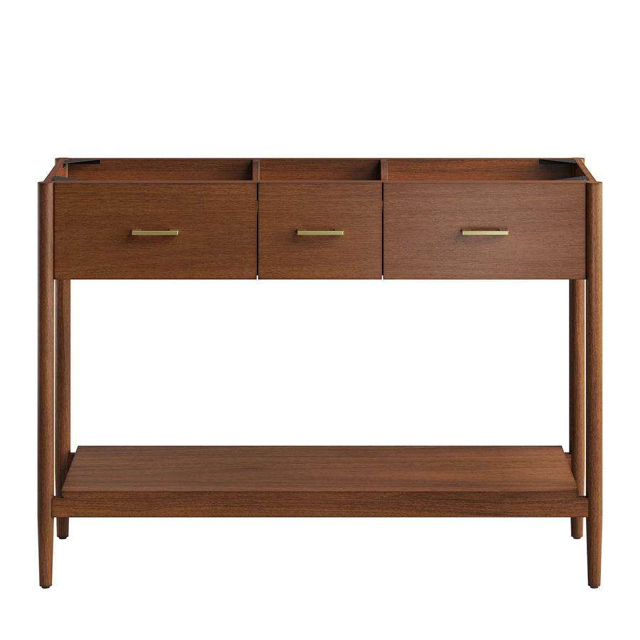 Quill 48" Double Sink Compatible Bathroom Vanity Cabinet (Sink Basin Not Included) in Walnut