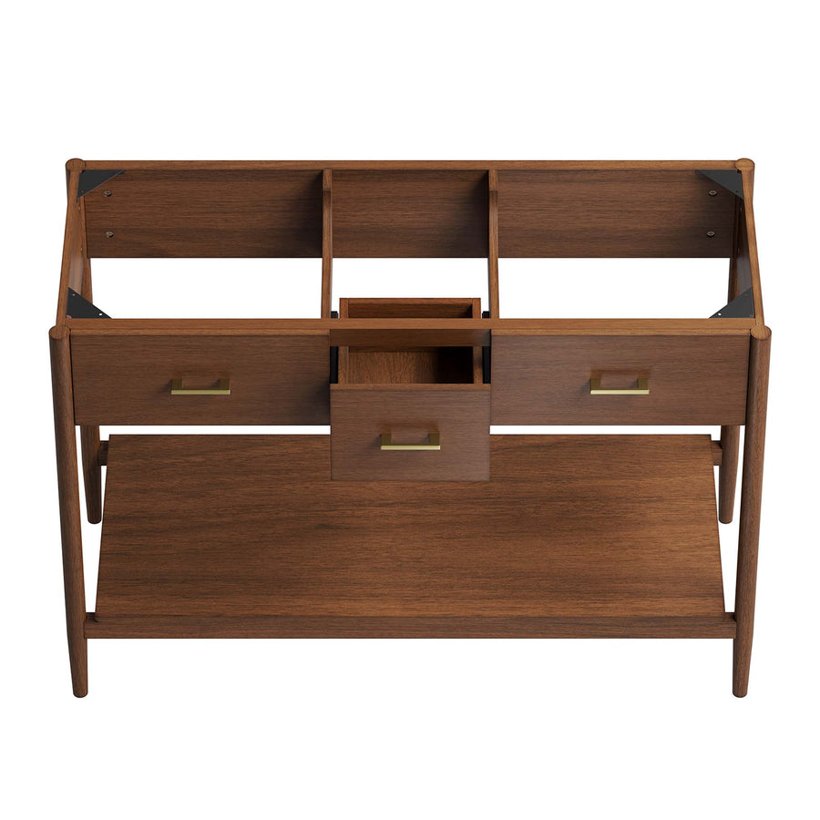 Quill 48" Double Sink Compatible Bathroom Vanity Cabinet (Sink Basin Not Included) in Walnut