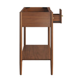 Quill 48" Double Sink Compatible Bathroom Vanity Cabinet (Sink Basin Not Included) in Walnut