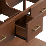 Quill 48" Double Sink Compatible Bathroom Vanity Cabinet (Sink Basin Not Included) in Walnut
