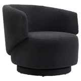 Rhett Boucle Fabric Swivel Chair in Black