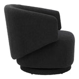 Rhett Boucle Fabric Swivel Chair in Black