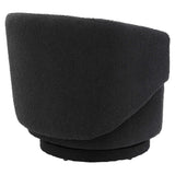 Rhett Boucle Fabric Swivel Chair in Black