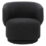 Rhett Boucle Fabric Swivel Chair in Black