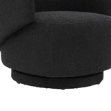 Rhett Boucle Fabric Swivel Chair in Black