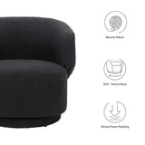 Rhett Boucle Fabric Swivel Chair in Black