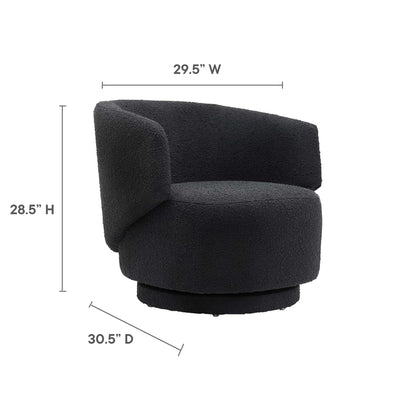 Celestia Boucle Fabric Swivel Chair by Furniture For America