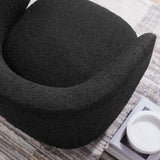 Rhett Boucle Fabric Swivel Chair in Black