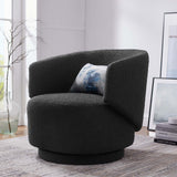Rhett Boucle Fabric Swivel Chair in Black