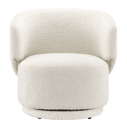Celestia Boucle Fabric Swivel Chair by Furniture For America