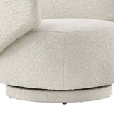 Rhett Boucle Fabric Swivel Chair in Ivory