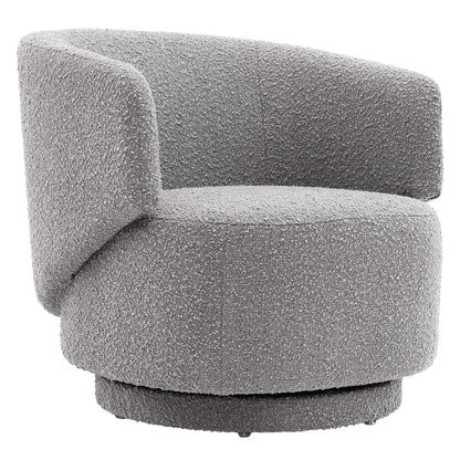 Celestia Boucle Fabric Swivel Chair by Furniture For America