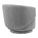 Rhett Boucle Fabric Swivel Chair in Light Gray
