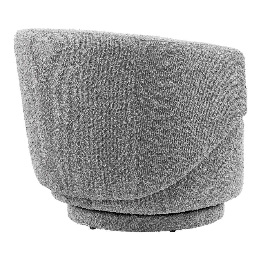 Rhett Boucle Fabric Swivel Chair in Light Gray