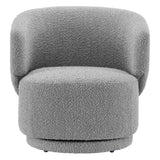 Rhett Boucle Fabric Swivel Chair in Light Gray