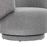 Rhett Boucle Fabric Swivel Chair in Light Gray