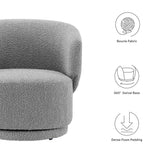 Rhett Boucle Fabric Swivel Chair in Light Gray