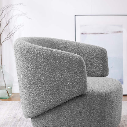 Celestia Boucle Fabric Swivel Chair by Furniture For America