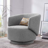 Rhett Boucle Fabric Swivel Chair in Light Gray
