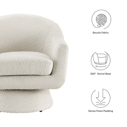Astral Boucle Fabric Swivel Chair by Furniture For America