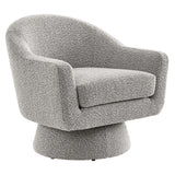 Ostro Boucle Fabric Swivel Chair in Taupe