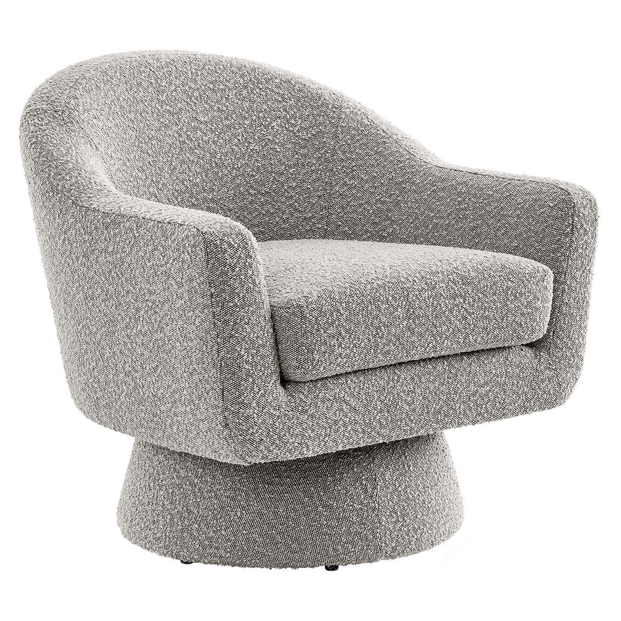 Ostro Boucle Fabric Swivel Chair in Taupe