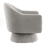 Ostro Boucle Fabric Swivel Chair in Taupe