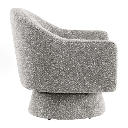 Astral Boucle Fabric Swivel Chair in Taupe
