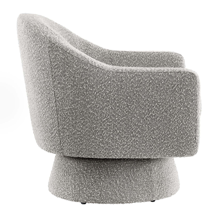 Ostro Boucle Fabric Swivel Chair in Taupe
