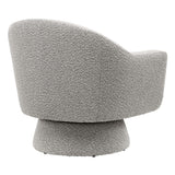 Ostro Boucle Fabric Swivel Chair in Taupe