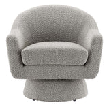Ostro Boucle Fabric Swivel Chair in Taupe