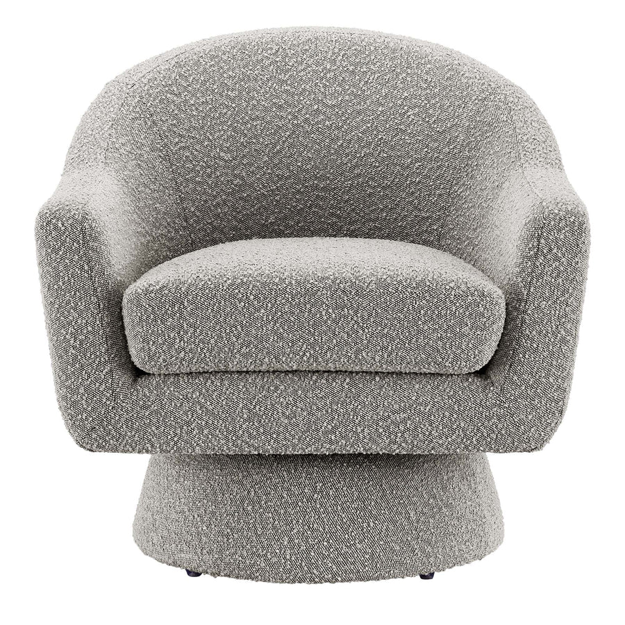 Ostro Boucle Fabric Swivel Chair in Taupe