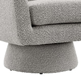 Ostro Boucle Fabric Swivel Chair in Taupe