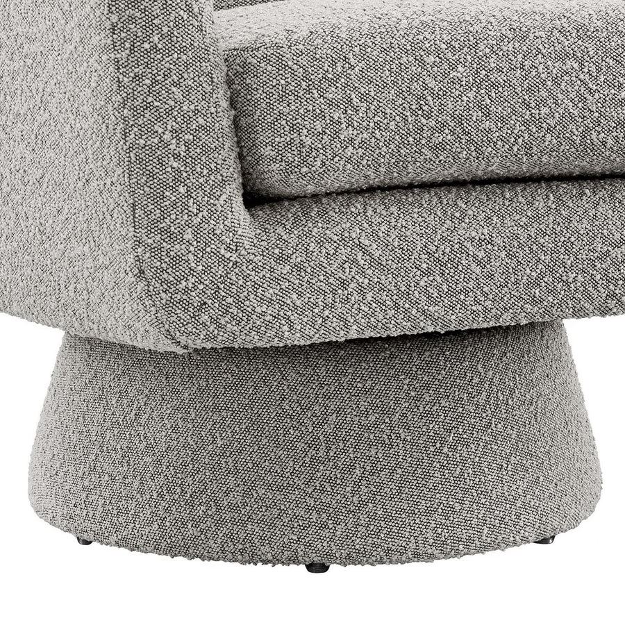 Ostro Boucle Fabric Swivel Chair in Taupe