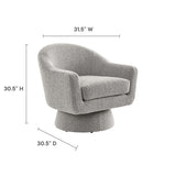 Ostro Boucle Fabric Swivel Chair in Taupe