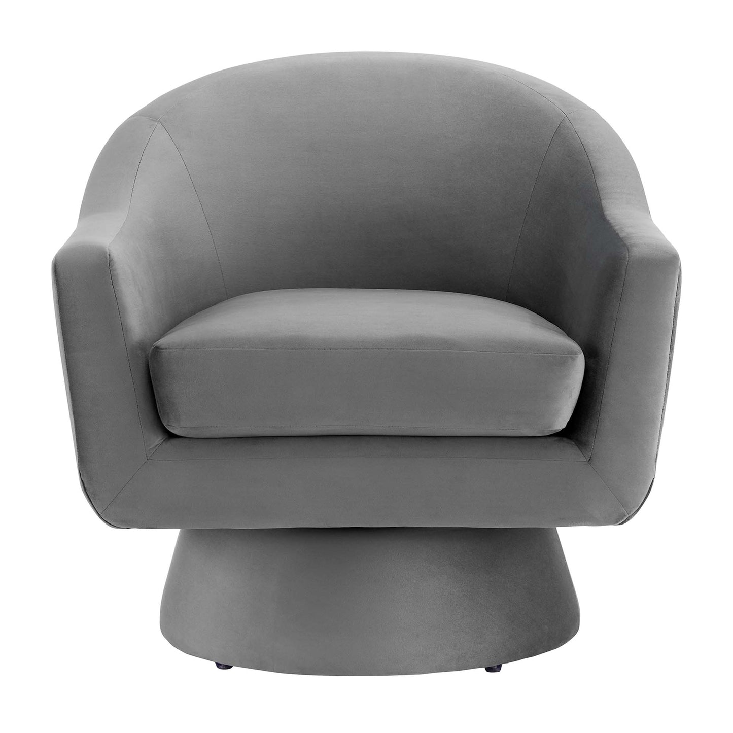 Astral Performance Velvet Fabric and Wood Swivel Chair by Furniture For America