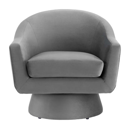 Astral Performance Velvet Fabric and Wood Swivel Chair by Furniture For America