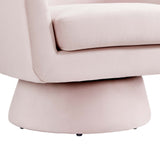 Ostro Performance Velvet Fabric and Wood Swivel Chair in Pink