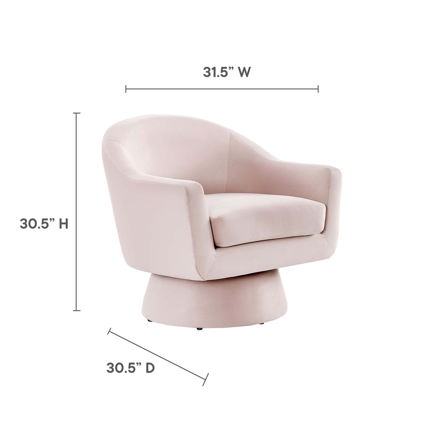 Astral Performance Velvet Fabric and Wood Swivel Chair by Furniture For America