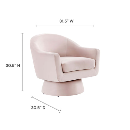 Astral Performance Velvet Fabric and Wood Swivel Chair by Furniture For America