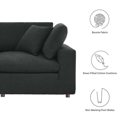 Commix Down Filled Overstuffed Boucle Fabric Loveseat by Furniture for America