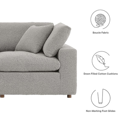 Commix Down Filled Overstuffed Boucle Fabric Loveseat by Furniture for America