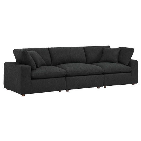 Commix Down Filled Overstuffed Boucle Fabric 3-Seater Sofa by Furniture For America