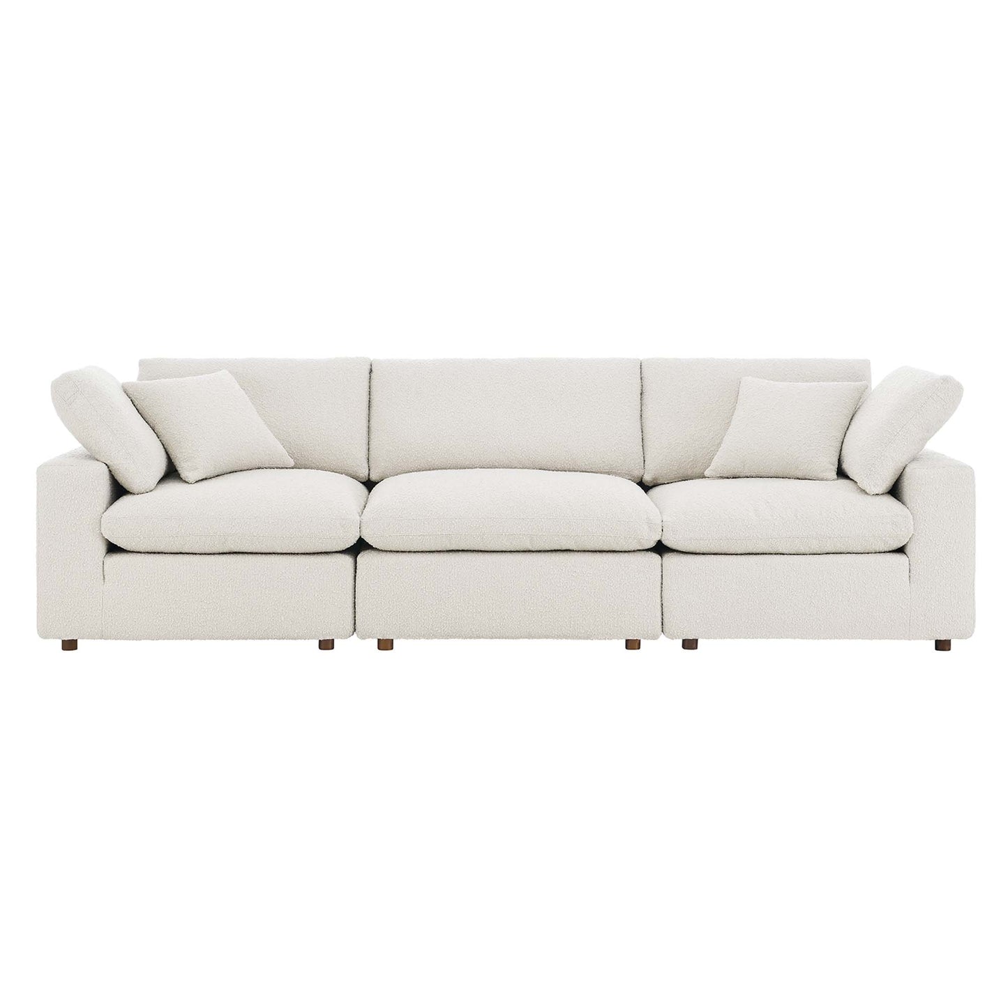 Commix Down Filled Overstuffed Boucle Fabric 3-Seater Sofa by Furniture For America