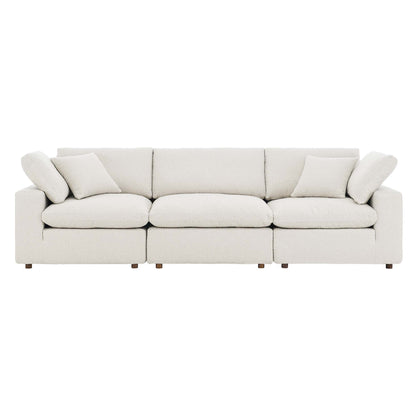 Commix Down Filled Overstuffed Boucle Fabric 3-Seater Sofa by Furniture For America