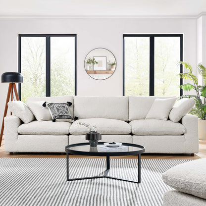 Commix Down Filled Overstuffed Boucle Fabric 3-Seater Sofa by Furniture For America