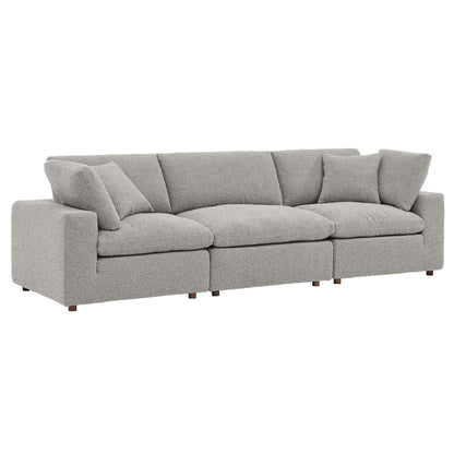 Commix Down Filled Overstuffed Boucle Fabric 3-Seater Sofa by Furniture For America