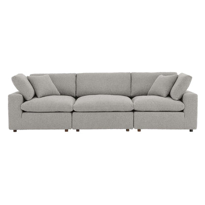 Commix Down Filled Overstuffed Boucle Fabric 3-Seater Sofa by Furniture For America
